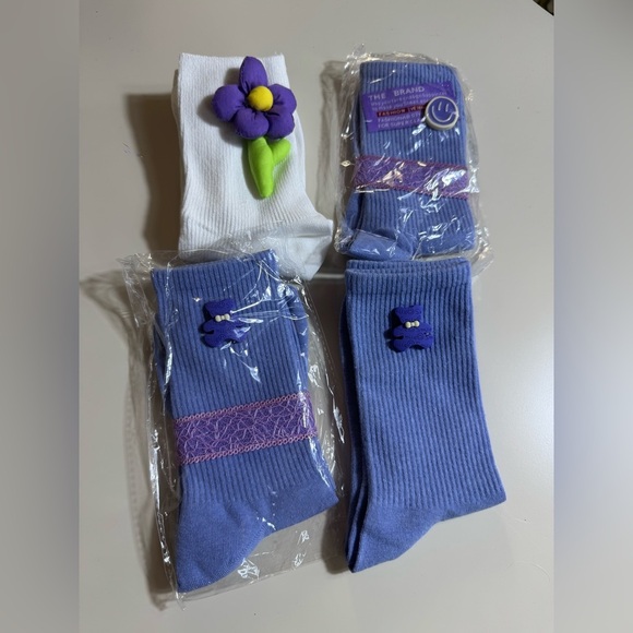 4 Pair Womens Cotton Wool Crew Socks - Picture 3 of 3